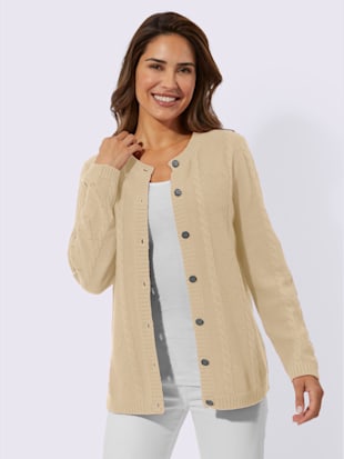 Veste en tricot motif ajouré en forme de cœur