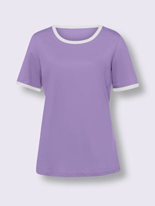 T-shirt à manches courtes passepoils contrastés tendance (Image 4)