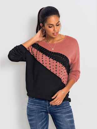 Pull à manches longues motif intarsia