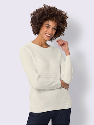 Pull à manches longues motif tricoté devant