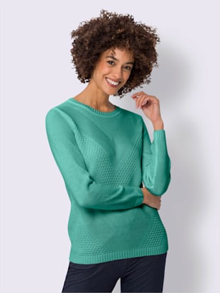 Pull à manches longues motif tricoté devant