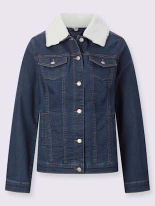 Veste en jean col imitation fourrure amovible (Image 4)