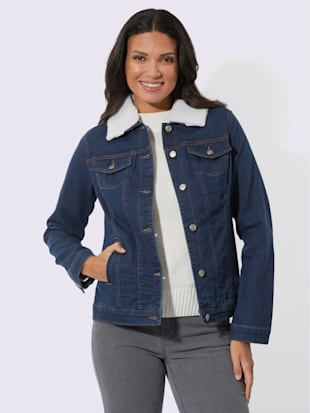 Veste en jean col imitation fourrure amovible (Image 2)