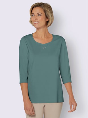 T-shirt à manches longues petites pierres brillantes fantaisie