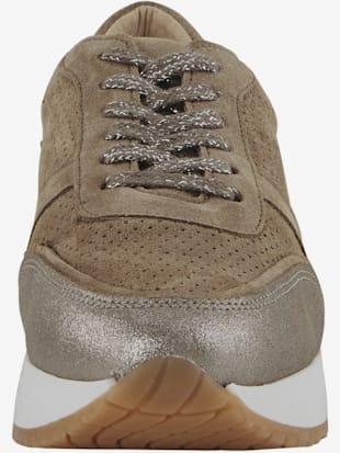 Baskets cuir nappa et velours vachette