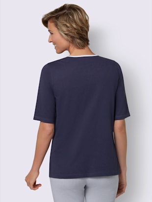 T-shirt à manches courtes passepoil contrasté