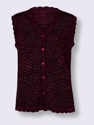 Gilet en tricot finitions ondulées flatteuses
