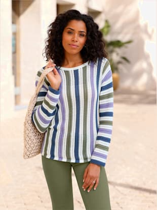 Pull ajouré 50% coton