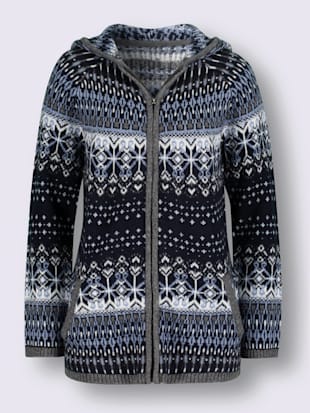 Veste à capuche en tricot qualité hivernale chaude