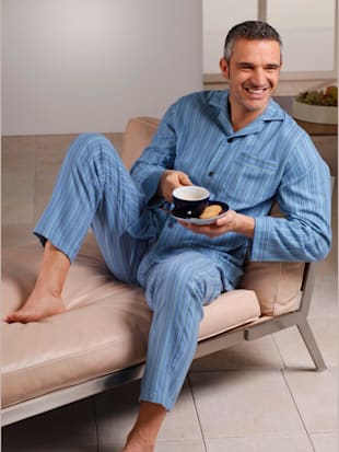 Pyjama flanelle tissée, grattée à l'intérieur et à l'extérieur
