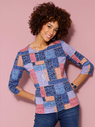T-shirt à manches 3/4 motif patchwork (Image 1)