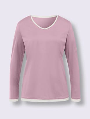 T-shirt à manches longues encolure en v affinante (Image 3)