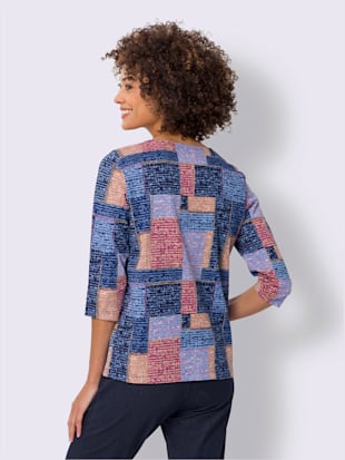 T-shirt à manches 3/4 motif patchwork (Image 3)
