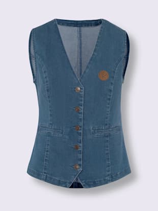 Gilet en jean poches raglan