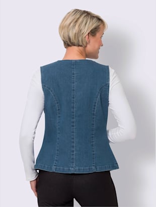 Gilet en jean poches raglan