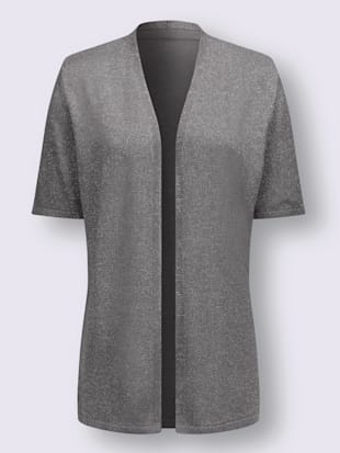 Veste en tricot fil argenté brillant couleur argenté
