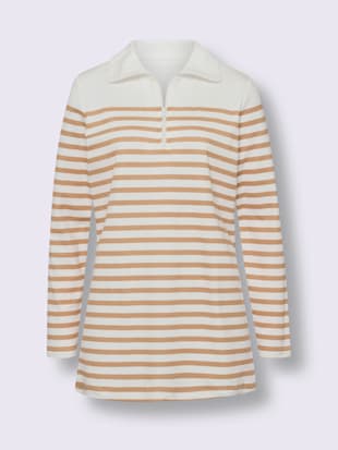 Sweatshirt long col à revers avec glissière (Image 4)