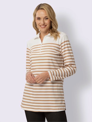 Sweatshirt long col à revers avec glissière (Image 2)