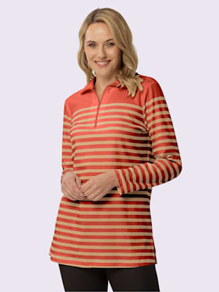 Sweatshirt long col à revers avec glissière (Image 1)
