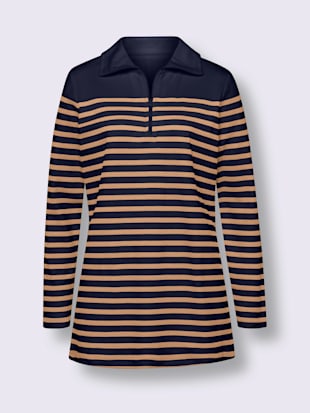 Sweatshirt long col à revers avec glissière (Image 3)