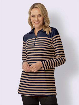 Sweatshirt long col à revers avec glissière (Image 1)