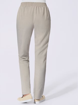 Pantalon texturé ceinture élastique à nouer poches latérales avec boutons