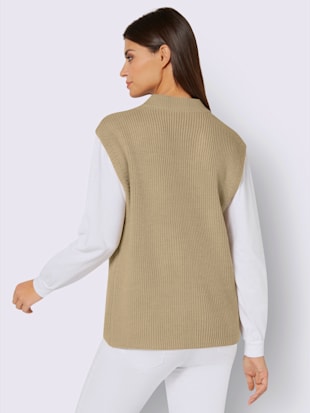 Débardeur en tricot en mélange de laine vierge 30% laine vierge