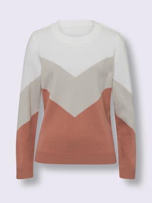 Pull encolure ronde motif color block tendance (Image 4)