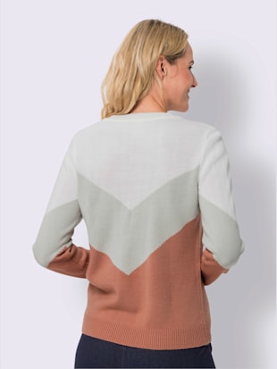 Pull encolure ronde motif color block tendance (Image 3)