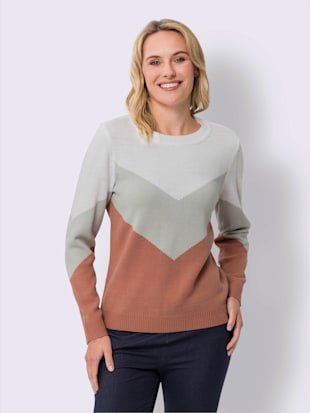 Pull encolure ronde motif color block tendance (Image 2)