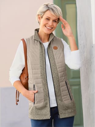 Gilet empiècements en tricot polaire doux (Image 1)