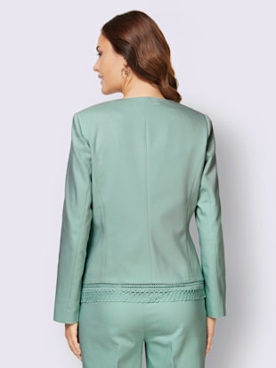 Blazer empiècement dentelle à l'ourlet