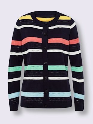Veste en tricot ajouré rayures ajourées (Image 4)
