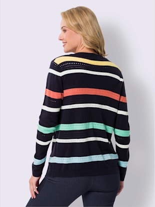 Veste en tricot ajouré rayures ajourées (Image 3)