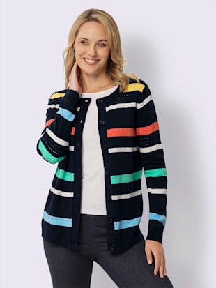 Veste en tricot ajouré rayures ajourées (Image 2)