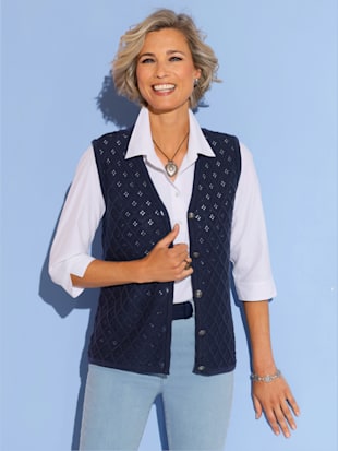 Gilet en tricot motif ajouré intégral