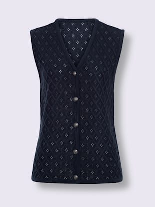 Gilet en tricot motif ajouré intégral (Image 4)