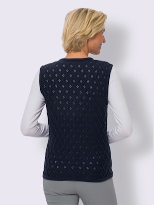 Gilet en tricot motif ajouré intégral (Image 3)