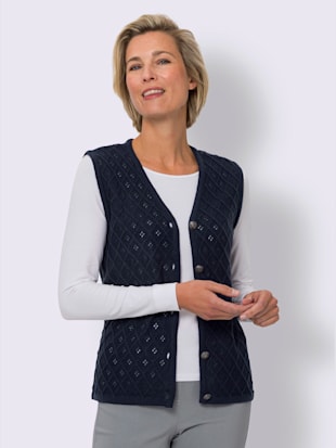 Gilet en tricot motif ajouré intégral (Image 2)