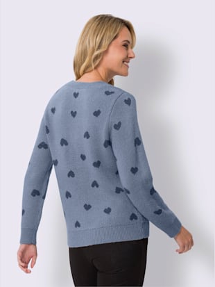 Pull à manches longues motif cœur tendance (Image 2)