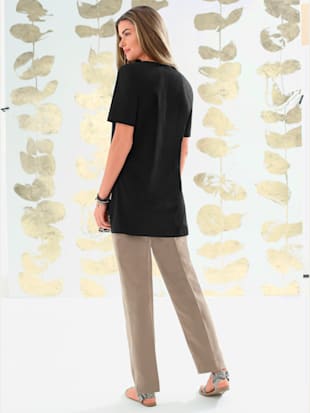 Pantalon fluide ceinture élastique avec fentes à l'ourlet