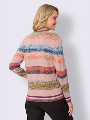 Pull encolure ronde motif rayé moderne (Image 3)