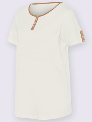 T-shirt en coton avec détails contrastés col rond manches courtes