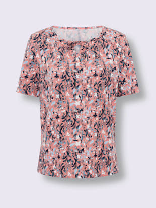T-shirt à manches courtes fronces et lien à nouer sur l'encolure (Image 3)