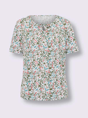 T-shirt à manches courtes fronces et lien à nouer sur l'encolure (Image 4)