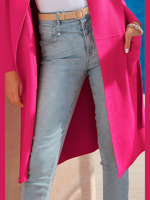 Jean skinny fit patte de boutonnage visible devant