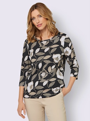 T-shirt à manches 3/4 motif floral