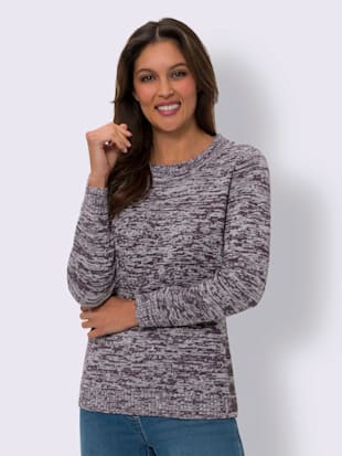 Pull encolure ronde tricot chiné