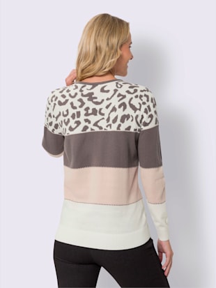 Pull encolure ronde empiècement jacquard (Image 3)