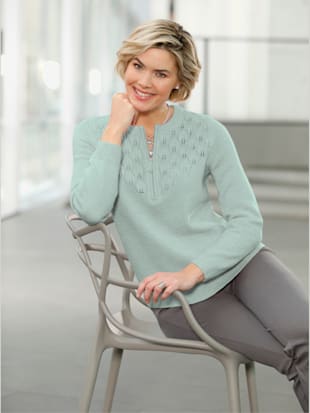 Pull encolure ronde fil chiné doux